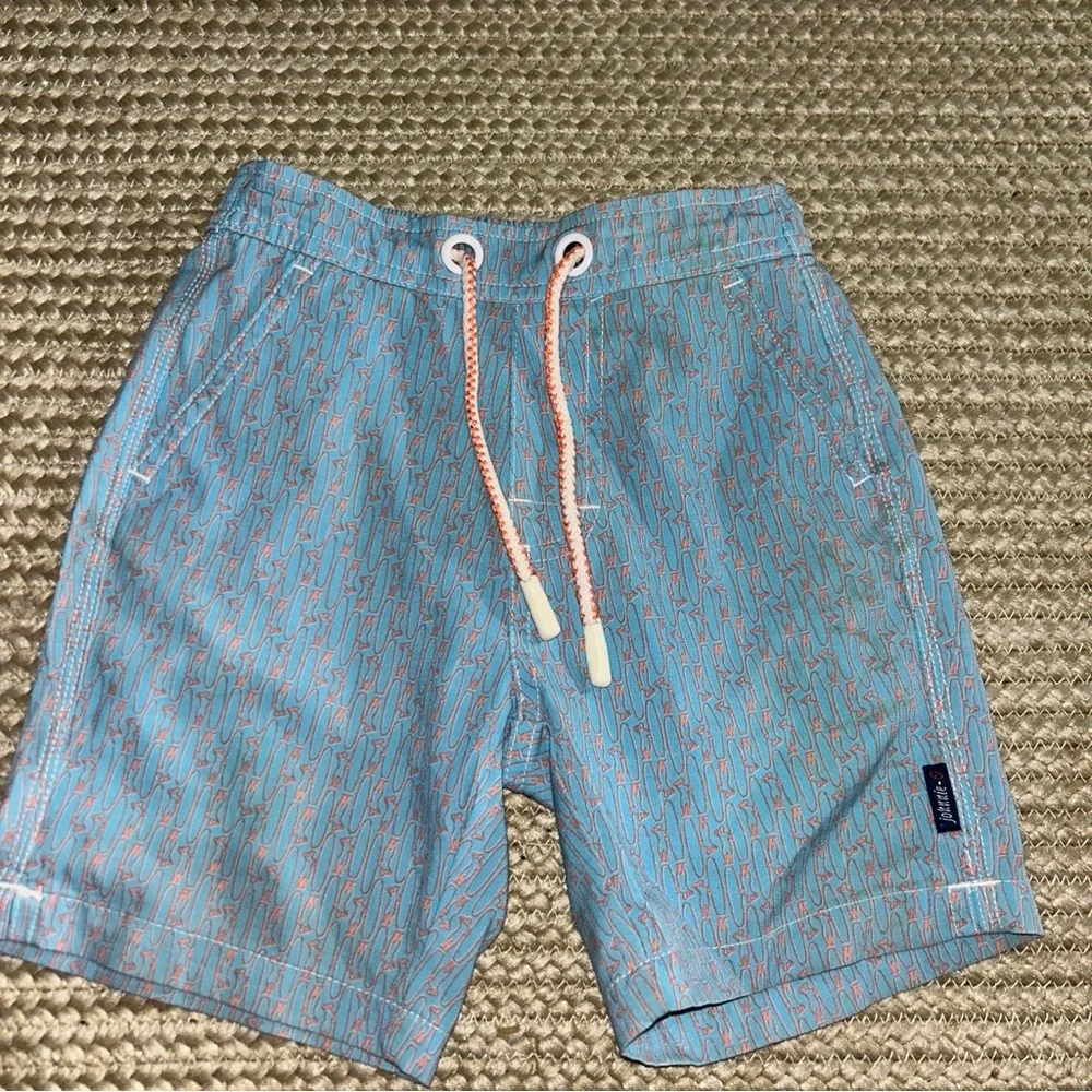 johnnie-O Kids Blue and Orange Swim Trunks